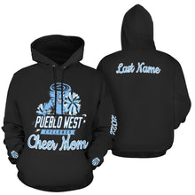 Load image into Gallery viewer, PW Black Cheer Mom Hoodie Full Custom Name, LN, Year All Over Print Hoodie for Women (USA Size) (Model H13)