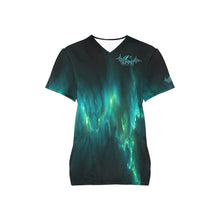 Load image into Gallery viewer, Summit Female Scrub Top Galaxy All Over Print Scrub Top