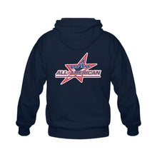 Load image into Gallery viewer, All American Zip-up Navy Gildan Full Zip Hooded Sweatshirt (Model H02)