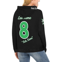 Load image into Gallery viewer, Aces Baseball Hoodie, Black Name/Last/Nick/Baseball Number All Over Print Hoodie for Women (USA Size) (Model H13)