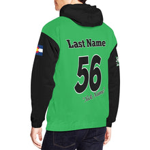 Load image into Gallery viewer, Aces Green/Black All Over Print Hoodie for Men (USA Size) (Model H13)