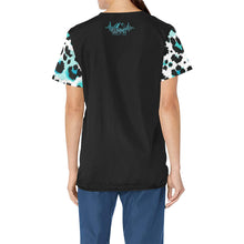 Load image into Gallery viewer, Summit Female Scrub Top White 2 Arms All Over Print Scrub Top