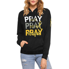 Load image into Gallery viewer, DOM Black Pray All Over Print Hoodie for Women (USA Size) (Model H13)
