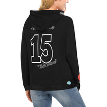 Load image into Gallery viewer, Chaos Mama Black/Black All Over Print Hoodie for Women (USA Size) (Model H13)