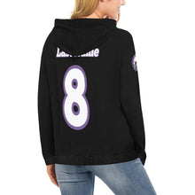 Load image into Gallery viewer, Pueblo Steel Last Name/Number All Over Print Hoodie for Women (USA Size) (Model H13)