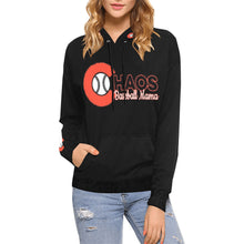 Load image into Gallery viewer, Chaos Baseball Mama Black All Over Print Hoodie for Women (USA Size) (Model H13)