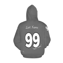 Load image into Gallery viewer, Wow Force Mama Hoodie LastName/FirstName/NickName/Nuimber Grey/White All Over Print Hoodie for Women (USA Size) (Model H13)