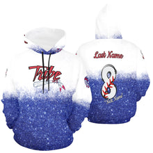 Load image into Gallery viewer, Tribe Mom Glitter Hoodie B W All Over Print Hoodie for Women (USA Size) (Model H13)