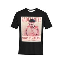 Load image into Gallery viewer, Sil black Men's All Over Print T-Shirt (Solid Color Neck) (Model T63)