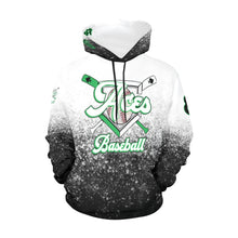 Load image into Gallery viewer, Aces Baseball Hoodie, Black Name/Last/Nick/Baseball Number 5 All Over Print Hoodie for Women (USA Size) (Model H13)