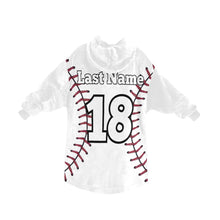 Load image into Gallery viewer, Baseball Mini LastName/Number Blanket Hoodie for Kids