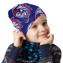 Load image into Gallery viewer, Tribe Kid Navy Beanie All Over Print Beanie for Kids