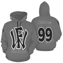 Load image into Gallery viewer, Wow Force Mama Hoodie LastName/FirstName/NickName/Nuimber Grey/Black All Over Print Hoodie for Women (USA Size) (Model H13)