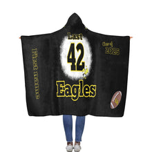 Load image into Gallery viewer, East Football Flannel Hooded Blanket 56''x80''