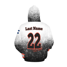 Load image into Gallery viewer, Chaos Baseball Full Custom Black words All Over Print Hoodie for Women (USA Size) (Model H13)