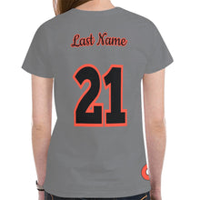 Load image into Gallery viewer, Chaos Grey Custom Name Number New All Over Print T-shirt for Women (Model T45)
