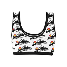 Load image into Gallery viewer, Altitude Sports Bra White Pattern Women's All Over Print Sports Bra (Model T52)