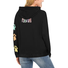 Load image into Gallery viewer, Dog Mama Sleeve Black All Over Print Hoodie for Women (USA Size) (Model H13)
