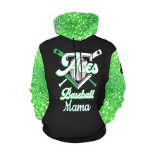 Load image into Gallery viewer, Aces Baseball Mama Hoodie, Glitter Name/Last/Nick/Number All Over Print Hoodie for Women (USA Size) (Model H13)