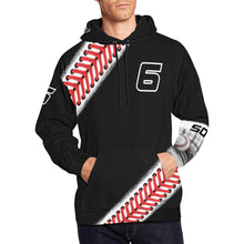 Load image into Gallery viewer, Custom Baseball Hoodie White 2 All Over Print Hoodie for Men (USA Size) (Model H13)