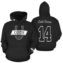 Load image into Gallery viewer, South Black/Black U B Name/Number All Over Print Hoodie for Women (USA Size) (Model H13)