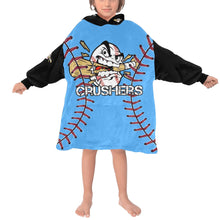 Load image into Gallery viewer, Crushers Baseball LastName/Number/FirstName Blue 3f Blanket Hoodie for Kids
