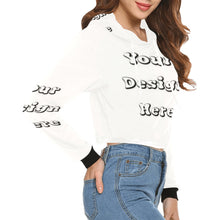 Load image into Gallery viewer, Custom Your Design Here- Female Crop Hoodie All Over Print Crop Hoodie for Women (Model H22)