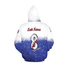 Load image into Gallery viewer, Tribe Mom Glitter Hoodie B W All Over Print Hoodie for Women (USA Size) (Model H13)