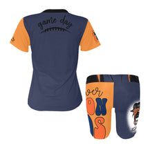 Load image into Gallery viewer, Football Gameday Orange/Blue Women's Short Set