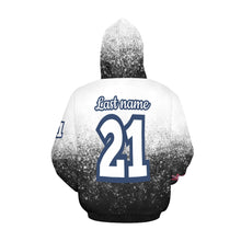 Load image into Gallery viewer, All American Mom Hoodie Full Custom Black and White All Over Print Hoodie for Women (USA Size) (Model H13)