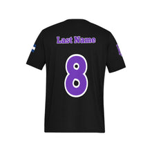 Load image into Gallery viewer, PS Black Shirt Last Name/Number Men's All Over Print T-Shirt (Solid Color Neck) (Model T63)