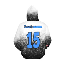 Load image into Gallery viewer, Flight Black/White First Name on Hood All Over Print Hoodie for Men (USA Size) (Model H13)