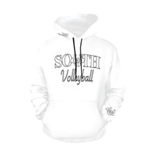 Load image into Gallery viewer, South Volley Ball Hoodie Name/Number white white All Over Print Hoodie for Women (USA Size) (Model H13)