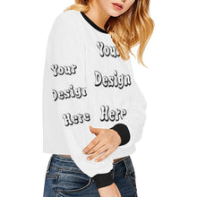 Load image into Gallery viewer, Custom Your Design Here- Female Crop Sweater Crop Pullover Sweatshirts for Women (Model H20)