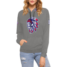 Load image into Gallery viewer, Tribe Grey All Over Print Hoodie for Women (USA Size) (Model H13)
