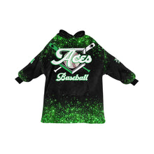 Load image into Gallery viewer, Aces Sherpa Glitter Blanket Hoodie for Women
