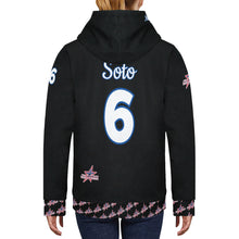Load image into Gallery viewer, All American Black Women's Long Sleeve Fleece Hoodie (Model H55)