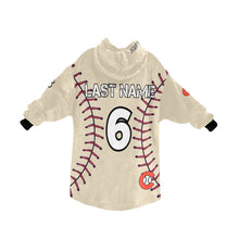 Load image into Gallery viewer, Chaos F Baseball Cream LastName/Number/FirstName Blanket Hoodie for Kids