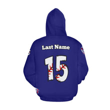 Load image into Gallery viewer, Tribe Navy Mom Hoodie Name/Number All Over Print Hoodie for Women (USA Size) (Model H13)