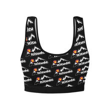 Load image into Gallery viewer, Altitude Sports Bra Pattern Black Women's All Over Print Sports Bra (Model T52)