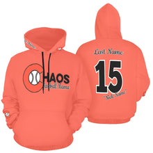 Load image into Gallery viewer, Chaos Mama Orange Black words All Over Print Hoodie for Women (USA Size) (Model H13)