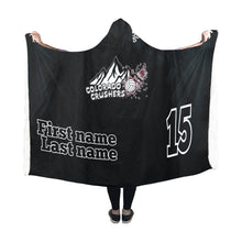 Load image into Gallery viewer, Crusher Hooded Blanket Black Hooded Blanket 60''x50''
