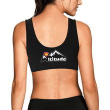 Load image into Gallery viewer, Altitude Sports bra Black Women's All Over Print Sports Bra (Model T52)