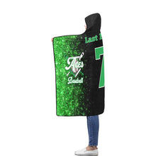 Load image into Gallery viewer, Aces Glitter Flannel Hooded Blanket 56''x80''