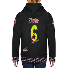 Load image into Gallery viewer, All American Softball Number Nickname Women's Long Sleeve Fleece Hoodie (Model H55)