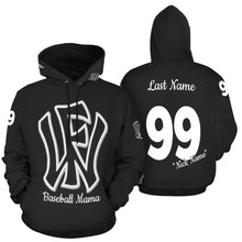 Load image into Gallery viewer, Wow Force Mama Hoodie LastName/FirstName/NickName/Nuimber Black/White All Over Print Hoodie for Women (USA Size) (Model H13)