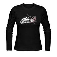 Load image into Gallery viewer, Crusher Longsleeve Black/White Sunny Women's T-shirt (long-sleeve) (Model T07)