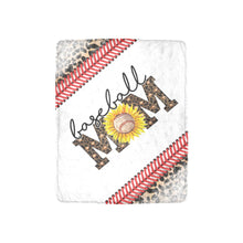 Load image into Gallery viewer, Baseball Mom Sunflower Leopard Corner Print Blanket Ultra-Soft Micro Fleece Blanket 30''x40''