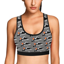Load image into Gallery viewer, Altitude Sports Bra Grey Pattern Women's All Over Print Sports Bra (Model T52)