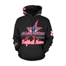 Load image into Gallery viewer, All American Mom Hoodie Full Custom Black Red Words All Over Print Hoodie for Women (USA Size) (Model H13)